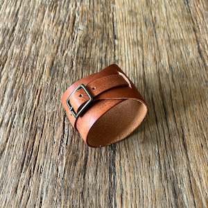 Accessories: Buckled wrap cuff