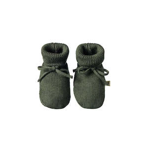 Nature Baby | Merino Knit Drawstring Booties | Thyme