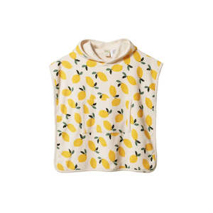 Nature Baby | Poncho Towel | Lemon Print Terry