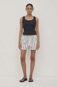 Assembly Label | Robyn Scoop Neck Rib Tank | True Navy