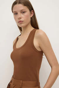Clothing: Robyn Scoop Neck Rib Tank | Earth