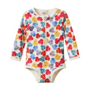 Kids Clothing: Nature Baby | One Piece Bathing Swimsuit | Painted Delphine Print