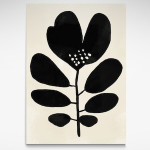 Oversized Black and White Leaf, Print