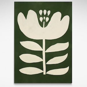 Large Dark Green Flower, Print