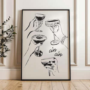 Monochrome: Cin Cin Cheers Black, Poster