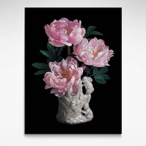 Jo Kreyl: Bunnies Play in the Peonies, Print