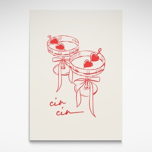 Cin Cin (Cream and Red), Print