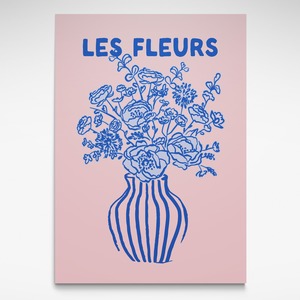 Les Fleurs Pink and Blue, Print