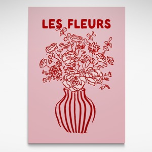 Les Fleurs Pink and Red, Print