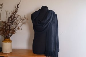 Merino Shawl - Black 100% Merino Wool