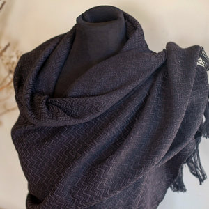 Products: Merino Shawl - Cafe Noir (dark brown)