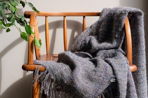 Loom Room - Alpaca/Mohair throw - Soft Grey