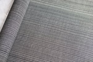 Products: Fabric - New Zealand Merino/Possum/Cashmere, Soft Gray, with Black and White random stripes