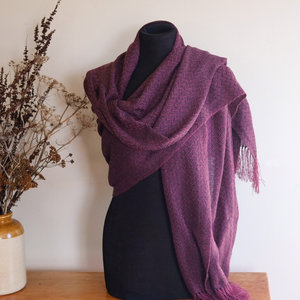 Long Perino Shawl - Black Berry
