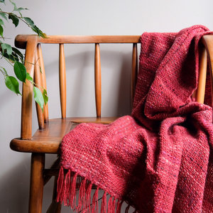 Loom Room - Hand-spun Throw - Red Berry