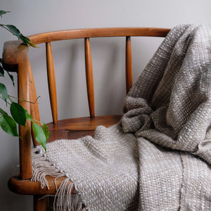 Products: Loom Room - Hand-spun Throw - Llama, White