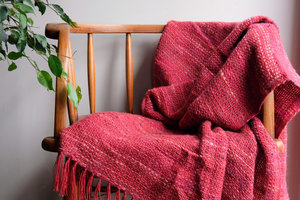 Products: Loom Room - Hand-spun Throw - Red Berry