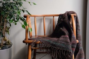 Products: Loom Room - Hand-spun Throw - Liquorice Raspberry