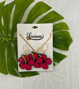 Clearance Sale: SHANAYA HIBISCUS GOLD PEARL SET