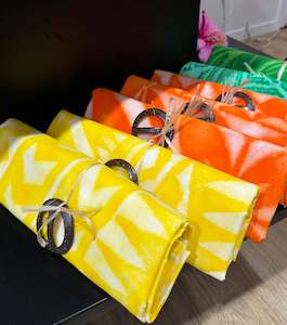 Vibrant Island Sarongs with Coconut Shell Buckles