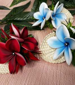 Seis And Flower Hair Clips: Ala Frangipani Hairclips