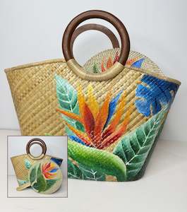 Handbags Purses: CHICHI Woven Tote with Matching Fan
