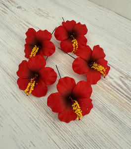 Seis And Flower Hair Clips: LEATA Hibiscus