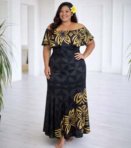 Taupou Dresses: NAFANUA SCRUNCHED DRESS