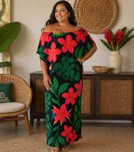 Taupou Dresses: DINAH Tropical Dress