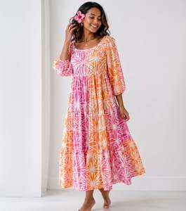 Taupou Dresses: NALANI SUNSET DRESS