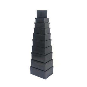 Rectangular Gift Box 10 Set: Black Leather Look Gift Box