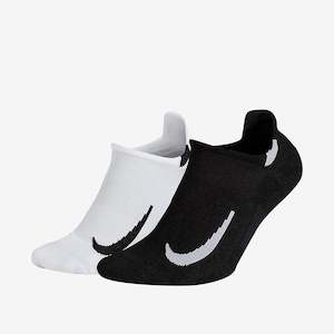 Socks: NIKE MULTIPLIER NO SHOW SOCKS (2 PACK) - WHITE/BLACK