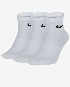 NIKE TRAINING ANKLE SOCKS (3 PAIRS) - WHITE/BLACK