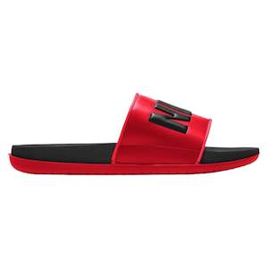 Nike: NIKE OFFCOURT SLIDES - BLACK/UNIVERSITY RED