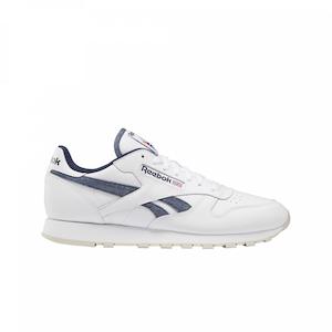 Reebok: REEBOK CLASSIC LEATHER - WHITE/VECNAVY/STUCCO