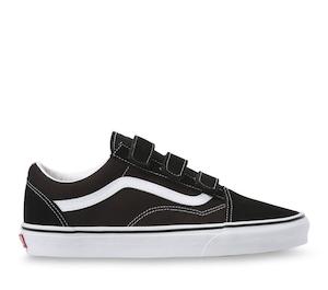 Vans: VANS OLD SKOOL V (SUEDE/CANVAS) - BLACK/TRUE WHITE