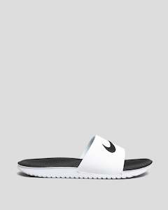 Slides: NIKE KAWA SLIDE - WHITE/BLACK