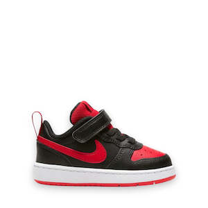 NIKE INFANT COURT BOROUGH LOW - BLACK/UNIVERSITY RED-WHITE