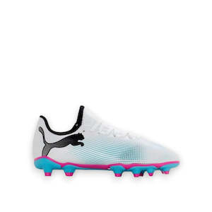 PUMA KIDS FUTURE 7 PLAY FG/AG JR - WHITE/BLACK/POISON PINK
