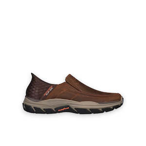 SKECHERS MENS RESPECTED ELGIN - DARK BROWN