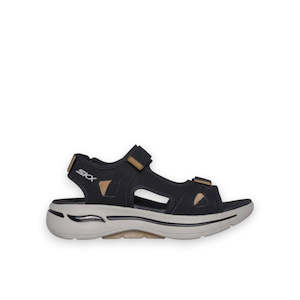 SKECHERS MENS GO WALK ARCH FIT SANDAL MISSION II - BLACK/BROWN