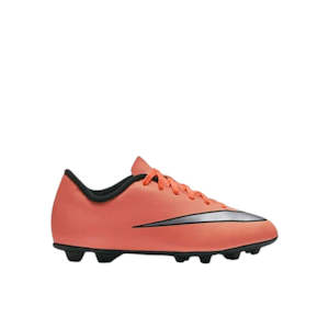 Kids: NIKE KIDS JR MERCURIAL VORTEX II FG-R - BRIGHT MANGO/METALLIC SILVER