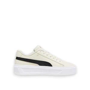 PUMA WOMENS SMASH PLATFORM V3 - ALPINE SNOW/BLACK/GOLD/WHITE