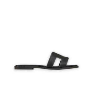 Womens Slides Jandals: LOS CABOS HACETTE - BLACK