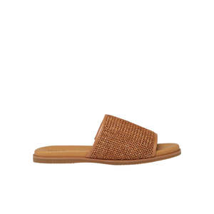 Womens Slides Jandals: HUSH PUPPIES PARADISE WEAVE - DARK TAN WEAVE