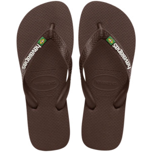 Havianas: HAVAIANAS BRAZIL LOGO - BROWN