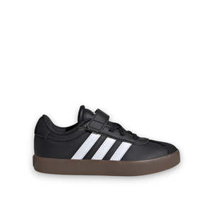 ADIDAS KIDS VL COURT 3.0 ELASTIC LACE - BLACK/WHITE