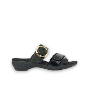 Womens Casual: HUSH PUPPIES ASTOUNDING - BLACK/BLACK PATENT