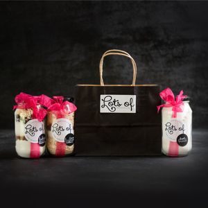 Products: The Black Bag Three Jar Gift Set Lots Of Baking Mixes New Zealand