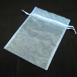 Products: Organza Bag Sky Blue - Various Sizes - Lotus Oils New Zealand
